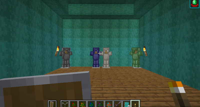 Armor(From left to right)Titanium, sapphire, silver, emerald