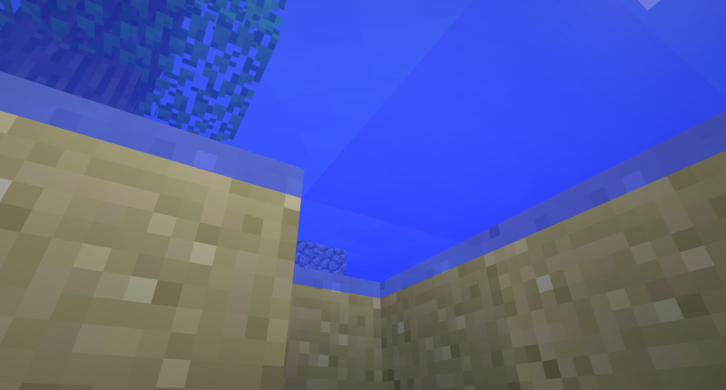In a little sand pool of water (w/ Alpha Sand)