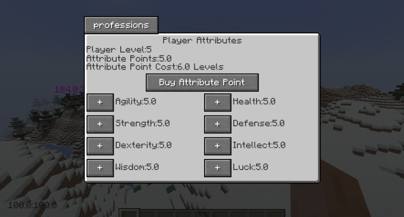 Attribute leveling Gui