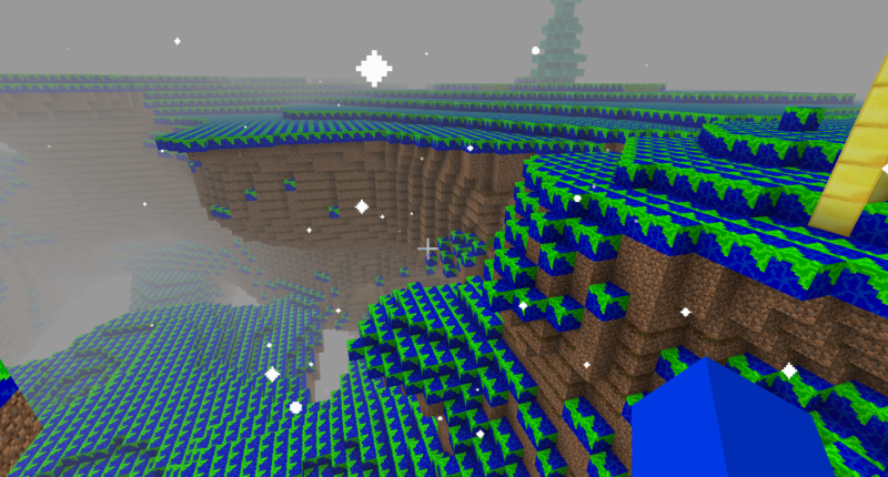 It shows the basic dimesnion layout with an Aether Portal and Tree in the backround