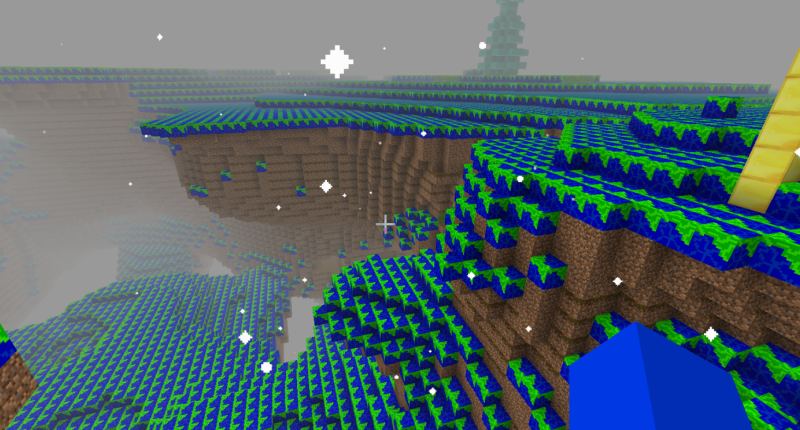 It shows the basic dimesnion layout with an Aether Portal and Tree in the backround 