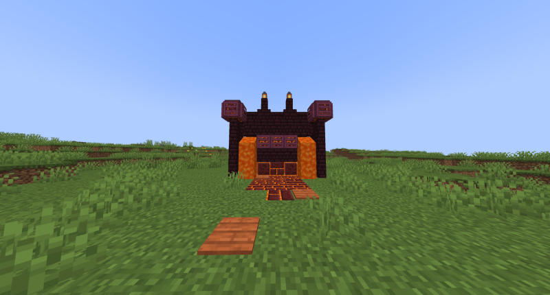 A poorly made fortress I made out of nether bricks and magma bricks!