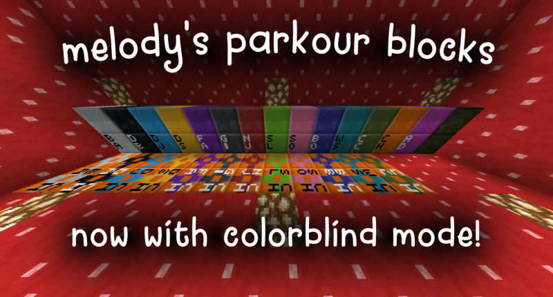 image of all blocks in the mod, including colorblind block versions