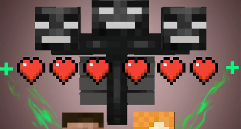 Image of Alex and Steve giving the Wither health.