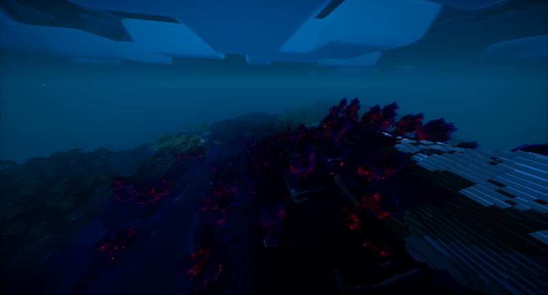 A picture of an "infected" mountain biome
