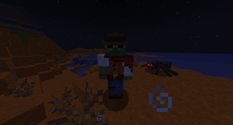 Zombie cowboy in his biome (actually that's not where he spawns)