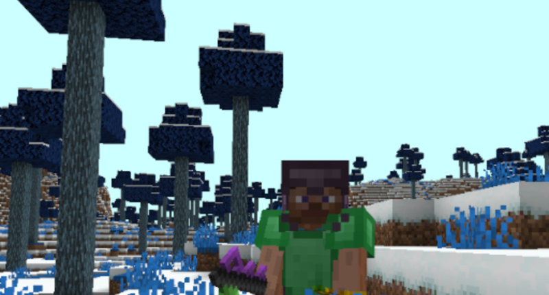 The icon of the mod, showcasing the freezing forest, the scythe, and the banana.
