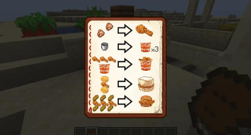 The Recipe Book that can be crafted using a chicken wing and a normal book