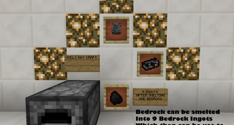 Bedrock can be smelted into ingots