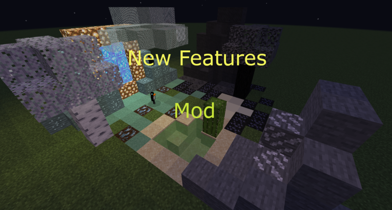 a small showcase of some blocks and a mob with mod name