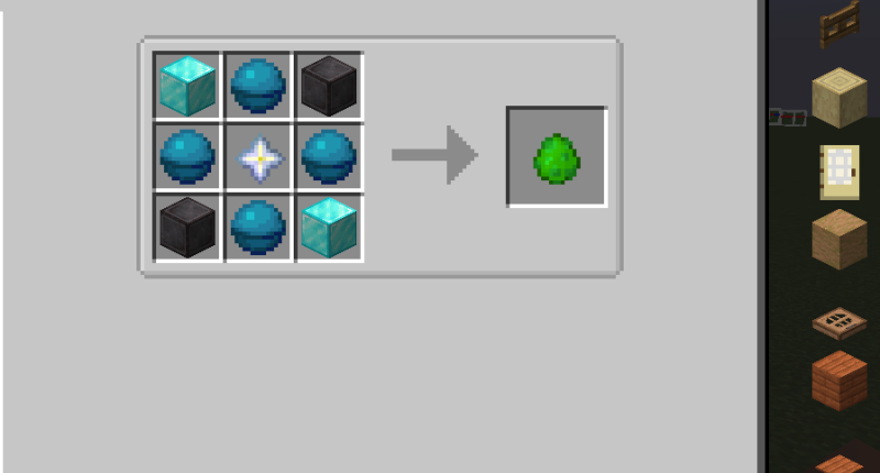 Recipe for his spawn egg