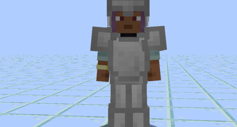 A player in steel armor