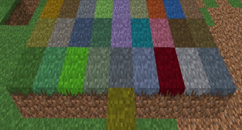 All Grass Blocks Currently Present In the Mod