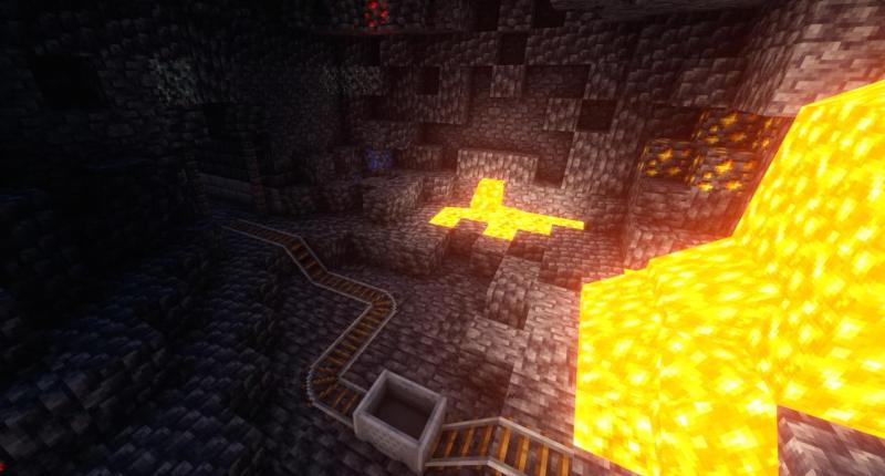 A mine full of lava and resources