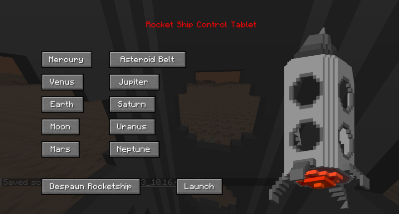 Rocket ship control tablet screen