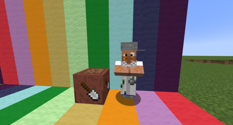 The crazy villager sells his products at a good price!