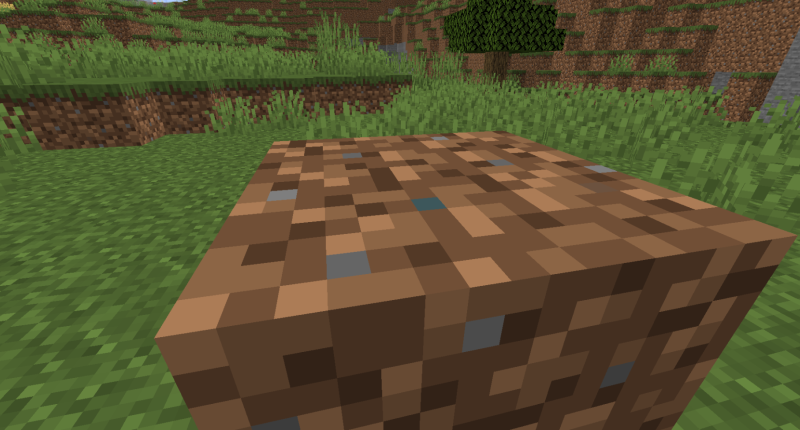 This Dirt Is a Diamond Block You Can See By The Blue Pixel