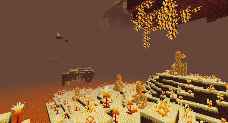 A shot of the biome with some crystal generation.