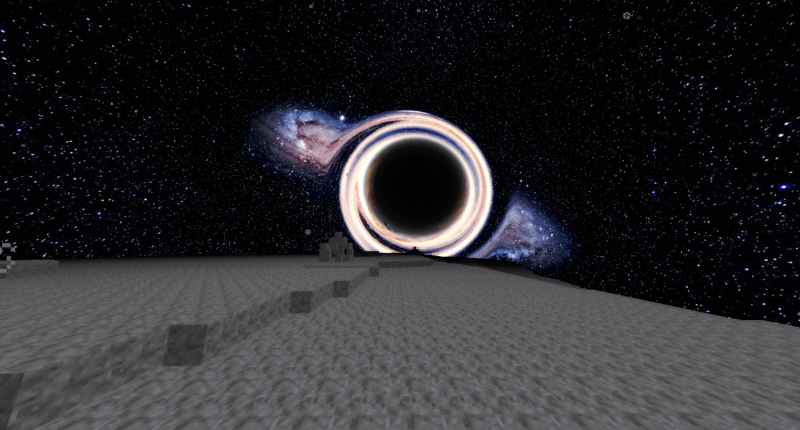 A Black Hole, depicting that the asteroid you're standing on is part of its accretion disk.