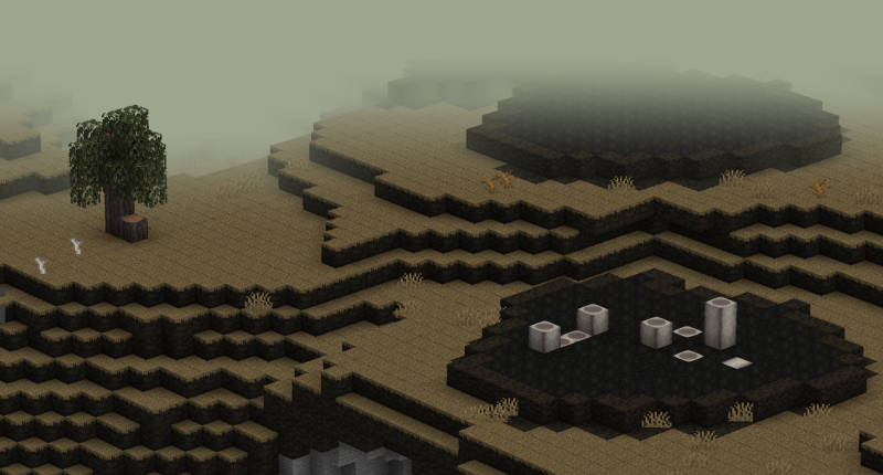 Isometric view of the Primal Pits biome.