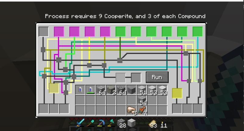 A screenshot of the GUI for one of the refinery machines.