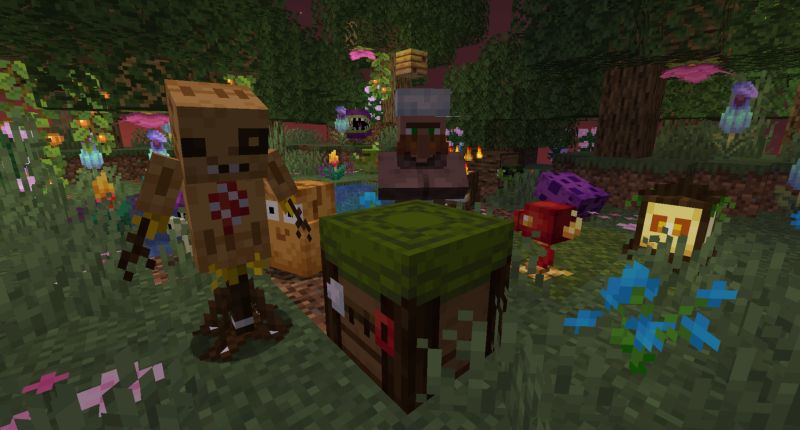 Crazy villager & a Zombie Dummy