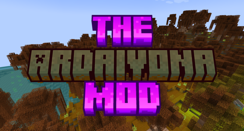 My favorite biome I created behind the text of the mod's title