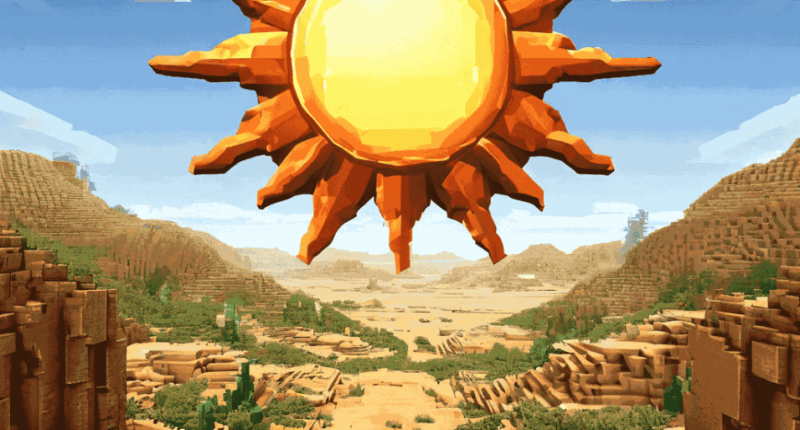 AI generated image: sun and desert