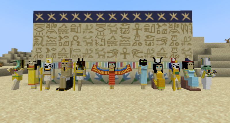 Egyptian statues and blocks