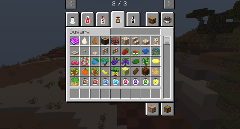 Items and features, some of the items and blocks in the menu