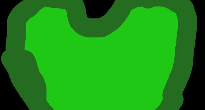 A cheap drawing of an emerald chestplate