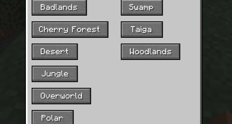 Biome Hub GUI