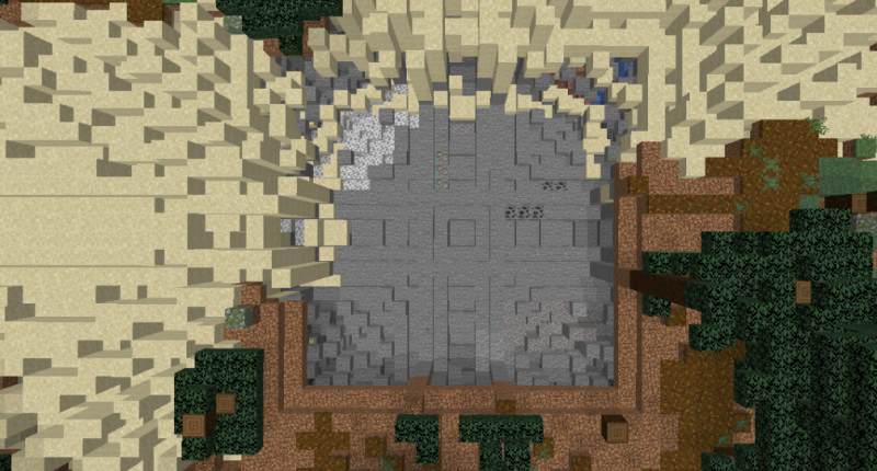 massive TNT crater