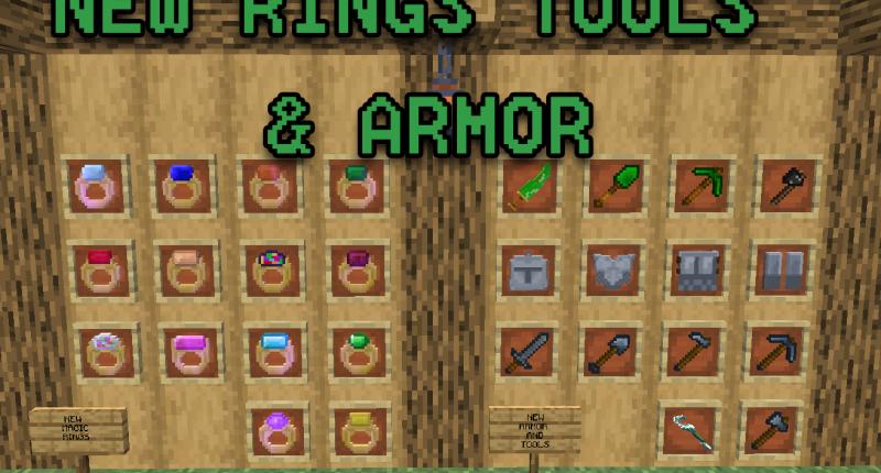 new magic rings, steel armor and tools, jade tools and jade staffs