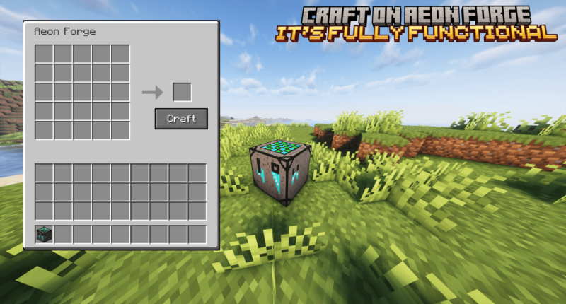 The custom 5x5 crafting interface