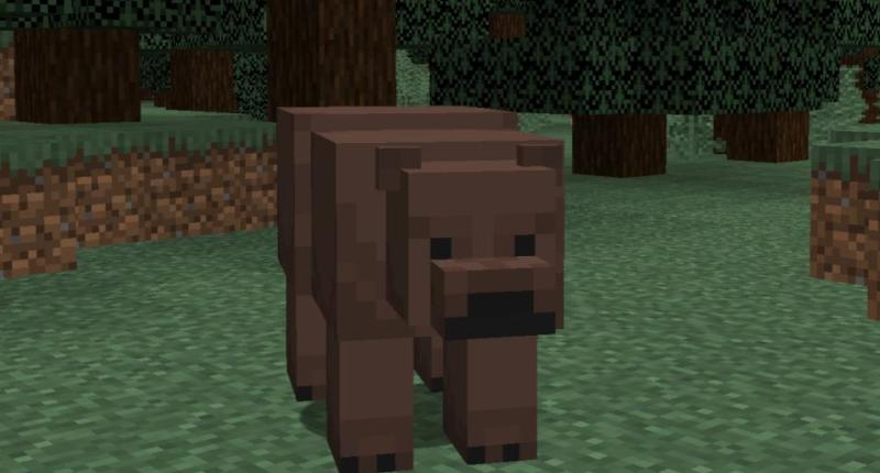 This mod adds a brown bear, commonly found in the taiga.