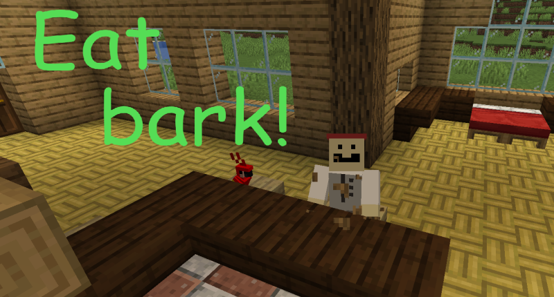 Mr. Chef... eating bark.
