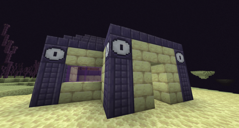 A house made out of endstone and Dark Purpur. (I am bad at building)