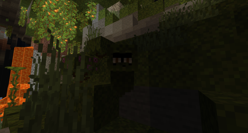 A Glare in a Lush Cave