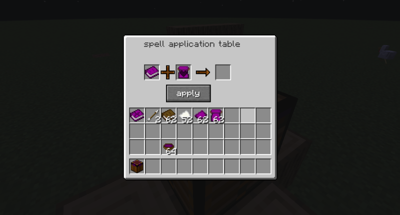 spell application table gui