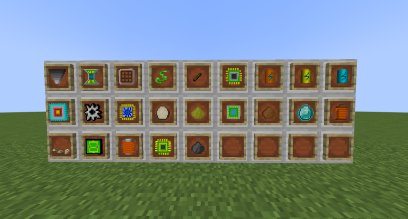 These are the new items used for making machines, ingots and more.
