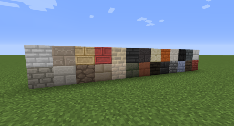 Bricks added by the mod