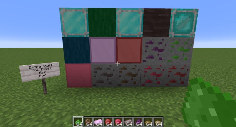 Some of the blocks in the mod