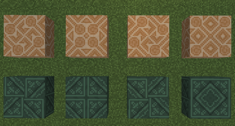 The various glazed terracotta patterns for the new dyes
