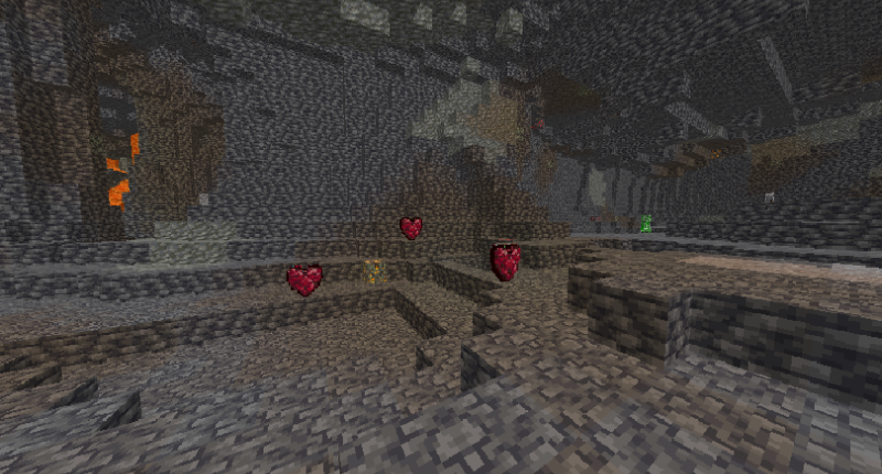 A rare group of three Life Crystals underground.