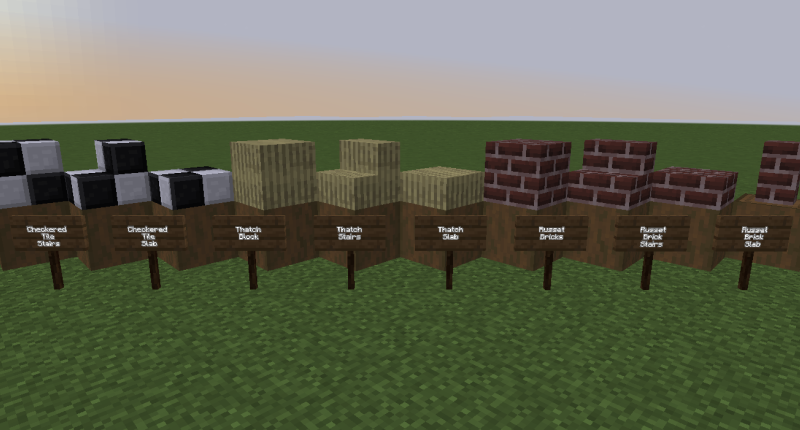 Blocks obtainable in 1.0.0