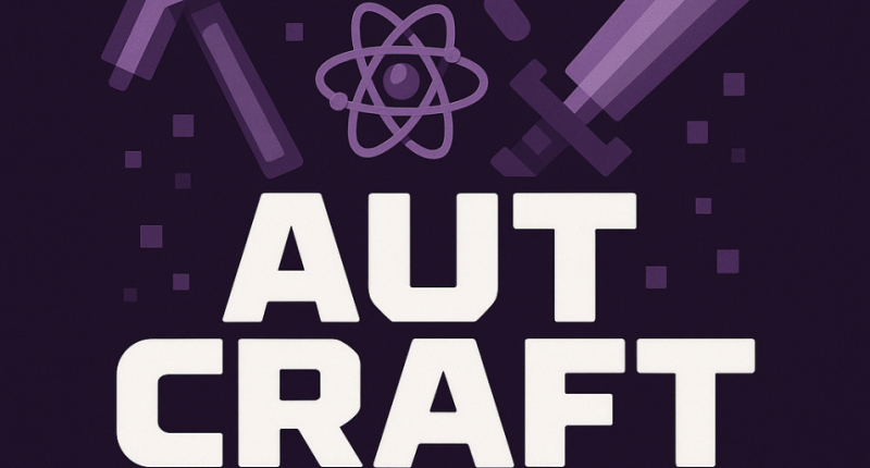 Autcraft Logo with weapons and tools