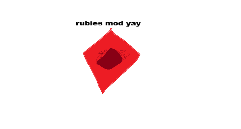 a red rhombus i made in MS Paint with the text "Rubies Mod Yay"