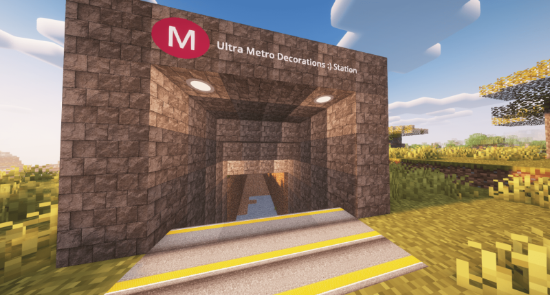 Urban blocks used in a train station entrance