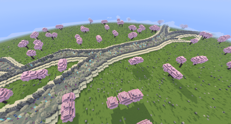 This is a super-flat world with only Lively Grass as the top layer!